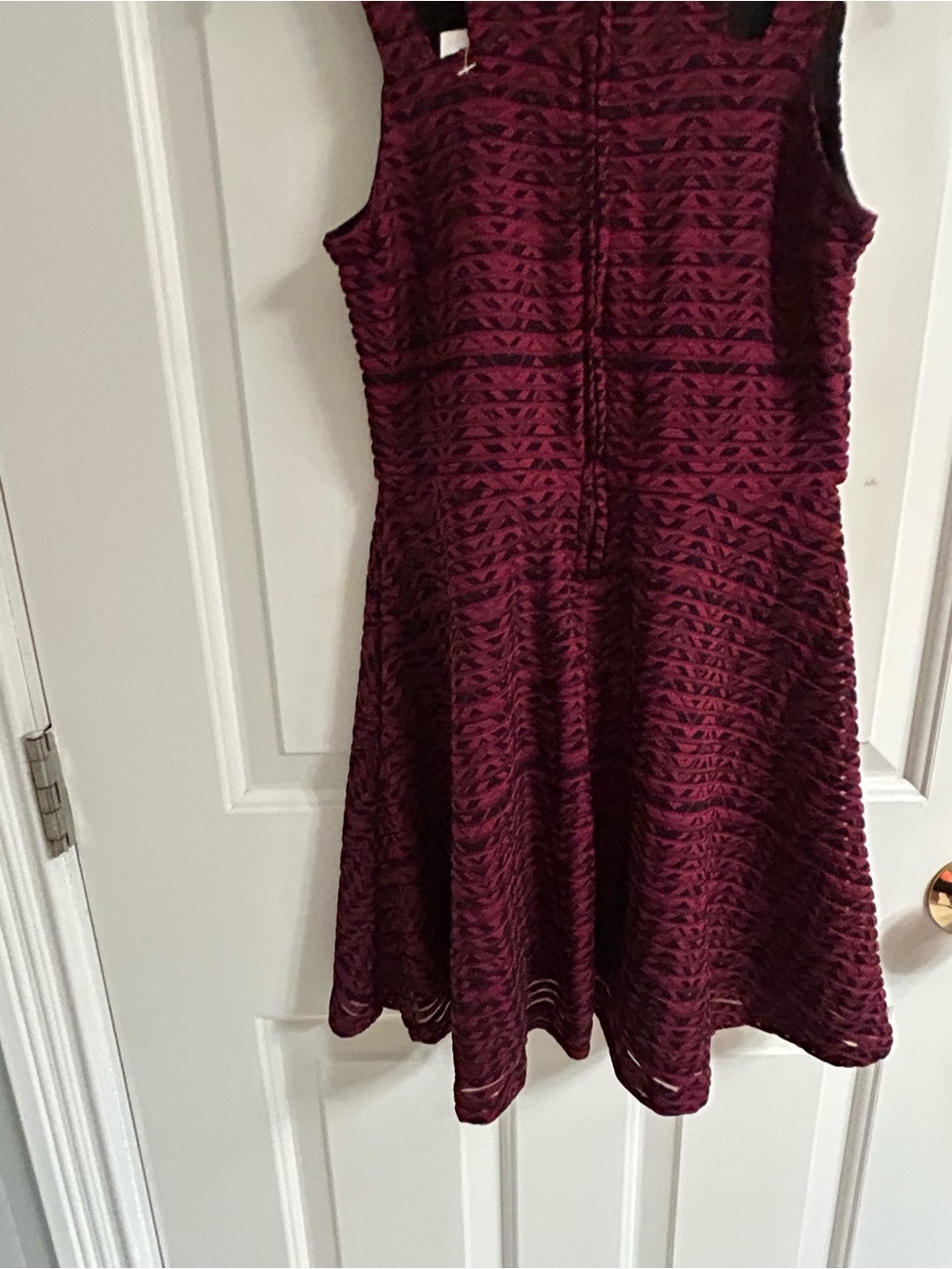 NWT-Girls The Children's Place Burgundy Textured Fit & Flare Dress - Picture 9 of 14